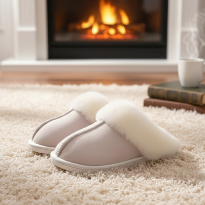 SnugSeason Luxury Suede-Style Plush Lined Mule Women Slippers - Ultra-Comfort Indoor Wear