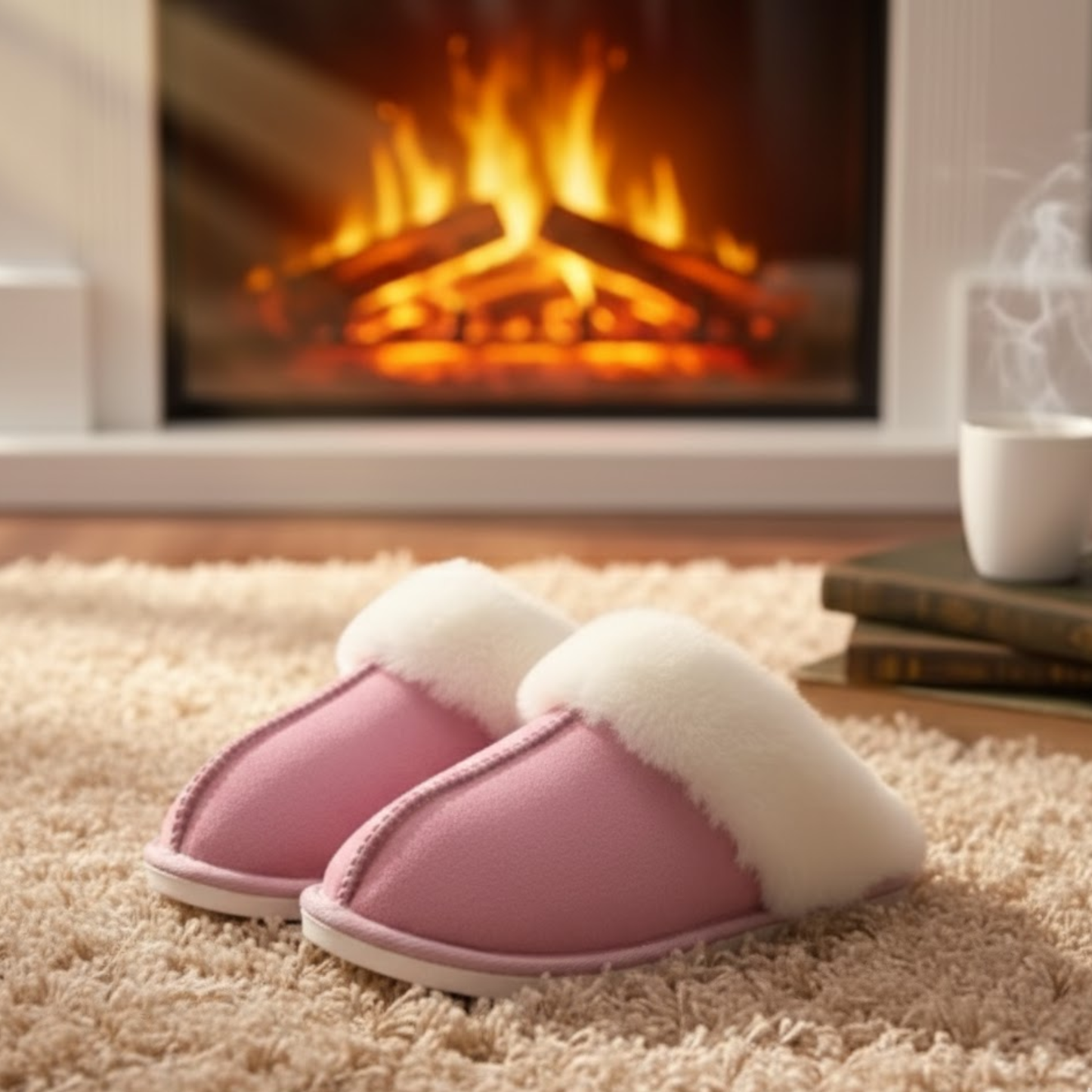 SnugSeason Luxury Suede-Style Plush Lined Mule Women Slippers - Ultra-Comfort Indoor Wear